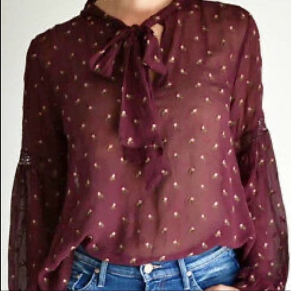 Ulla Johnson Odelia Floral Embroidered Bow Tie Top Size 8 - Picture 2 of 10